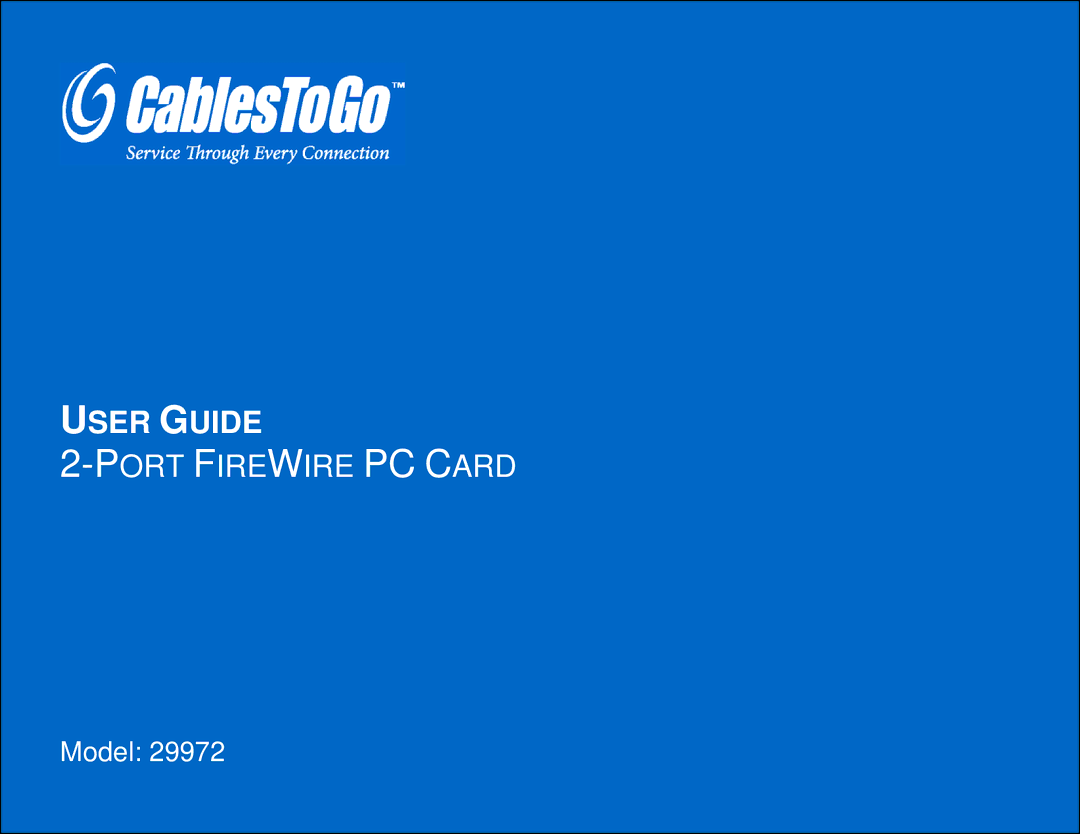 Cables to Go 29972 manual User Guide 