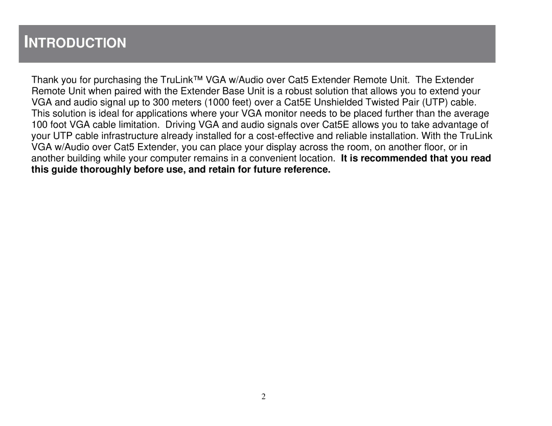 Cables to Go 39986 manual Introduction 