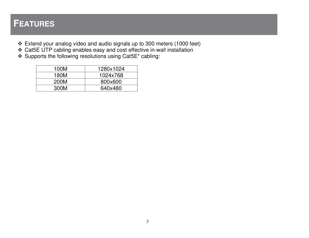 Cables to Go 39986 manual Features 