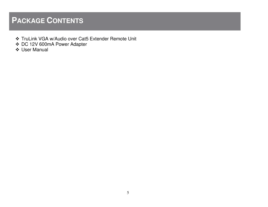 Cables to Go 39986 manual Package Contents 