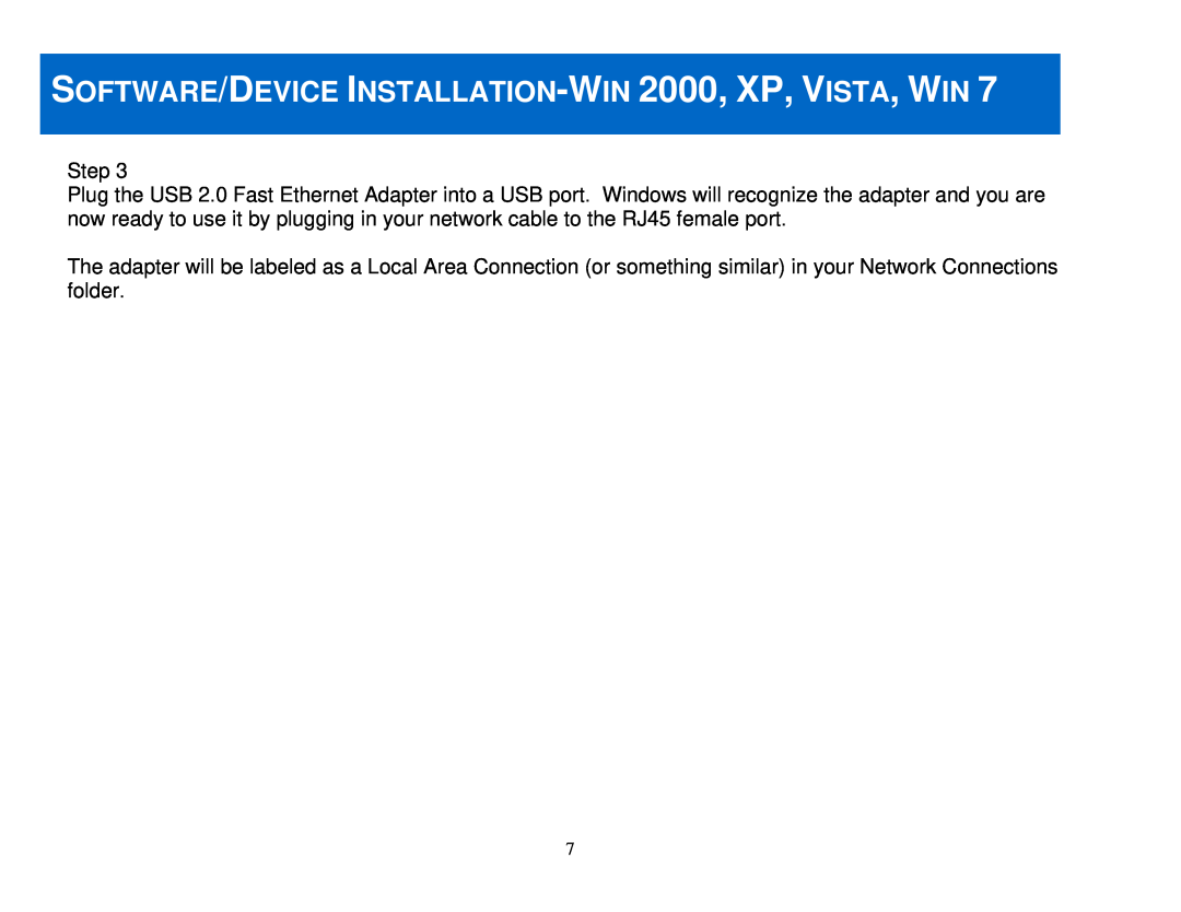 Cables to Go 39998 manual SOFTWARE/DEVICE INSTALLATION-WIN 2000, XP, VISTA, WIN 
