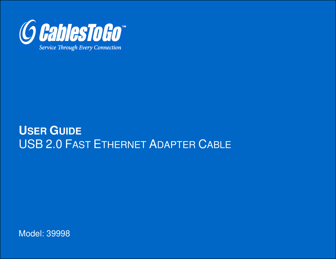 Cables to Go 39998 manual User Guide 