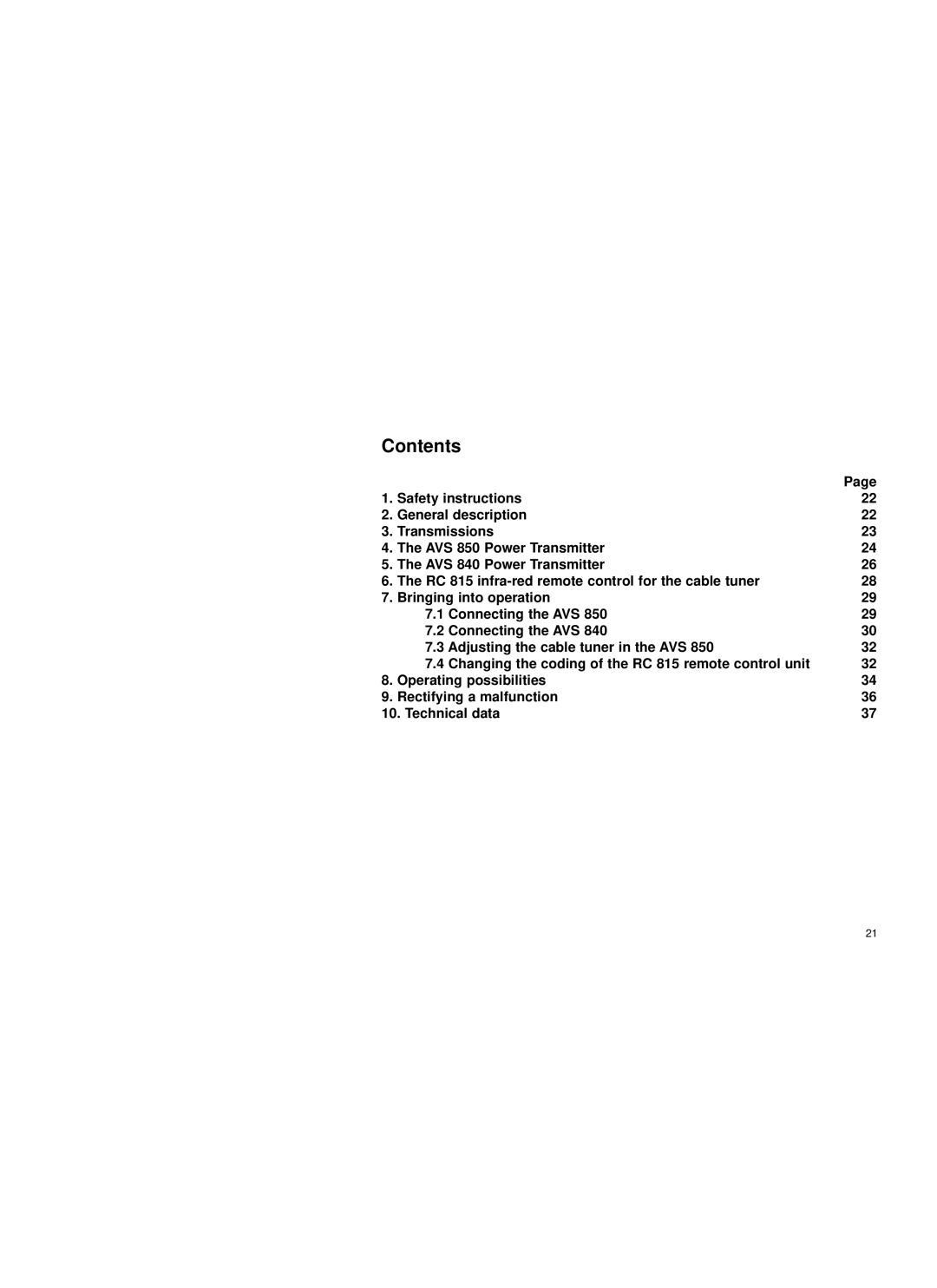 Cables to Go AVS815 manual Contents 