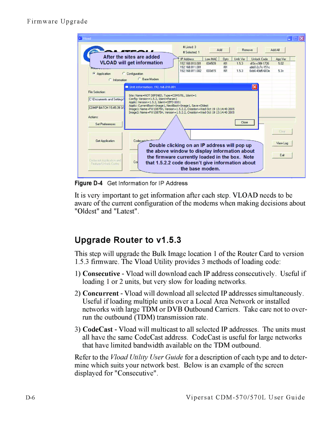 Cables to Go CDM-570L manual Upgrade Router to, Figure D-4Get Information for IP Address 