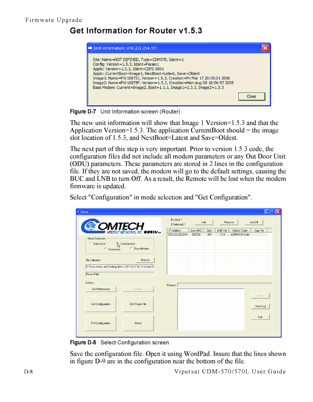 Cables to Go CDM-570L manual Get Information for Router, Figure D-7Unit Information screen Router 