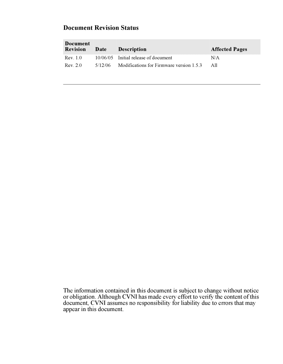 Cables to Go CDM-570L manual Document Revision Status 