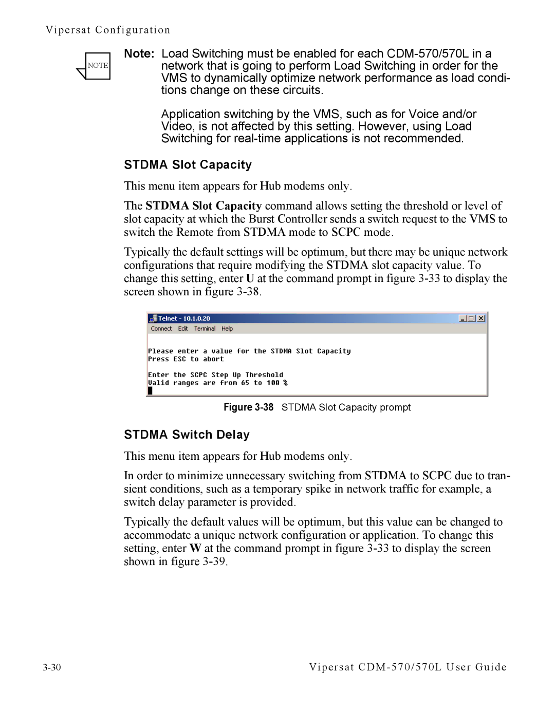 Cables to Go CDM-570L manual Stdma Slot Capacity, Stdma Switch Delay 