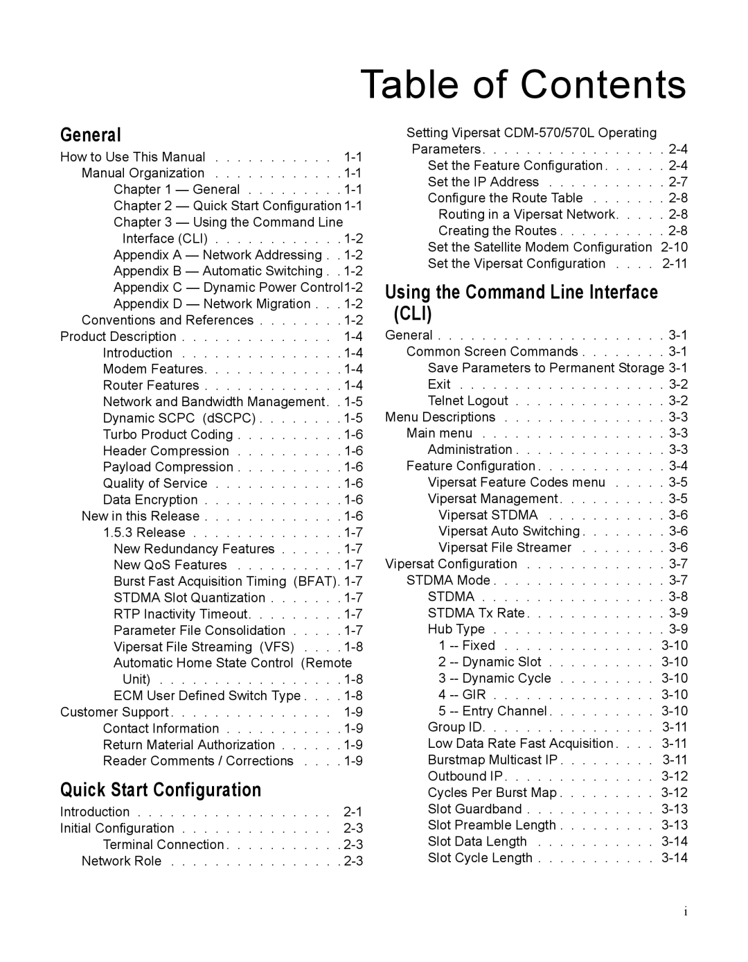 Cables to Go CDM-570L manual Table of Contents 