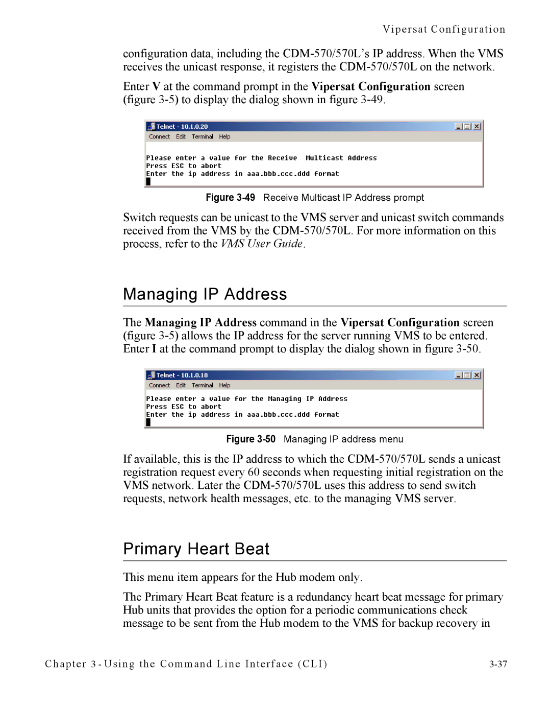 Cables to Go CDM-570L manual Managing IP Address, Primary Heart Beat 