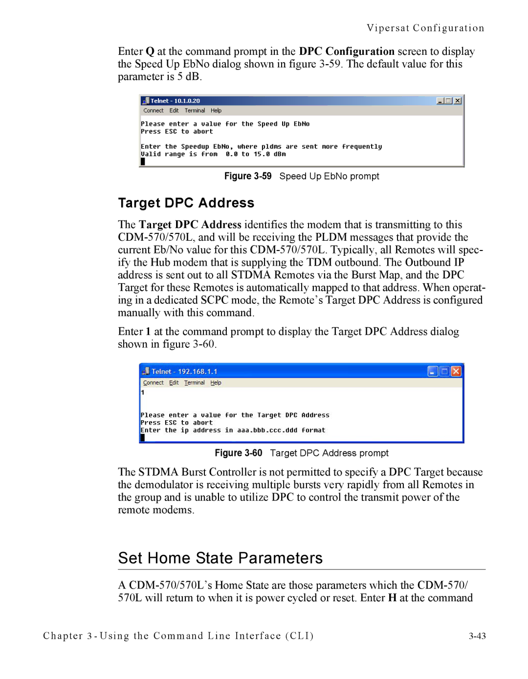 Cables to Go CDM-570L manual Set Home State Parameters, Target DPC Address 