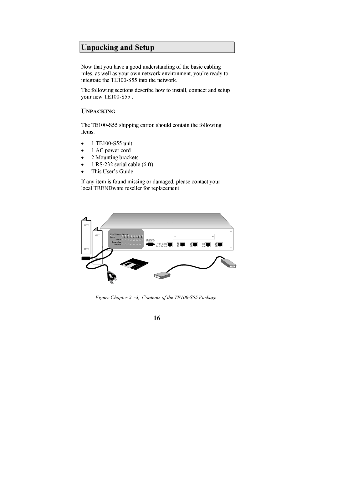 Cables to Go TE100-S55 manual Unpacking and Setup 