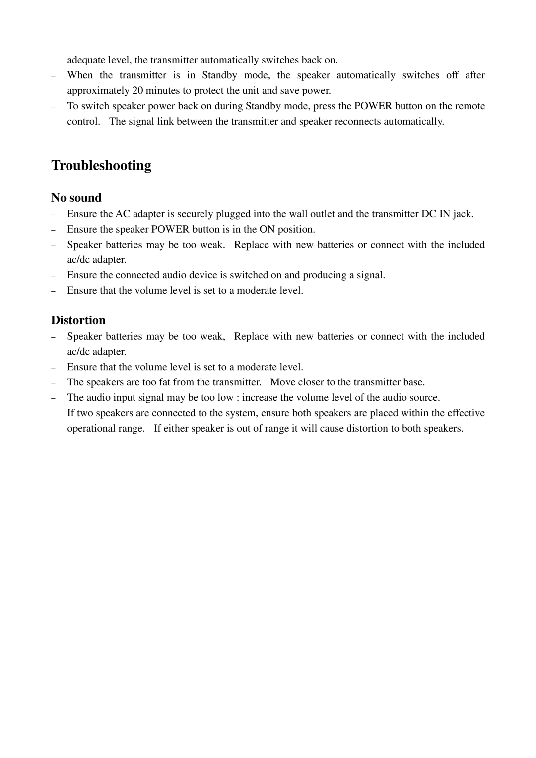 Cables Unlimited SPK-24G owner manual Troubleshooting, No sound 