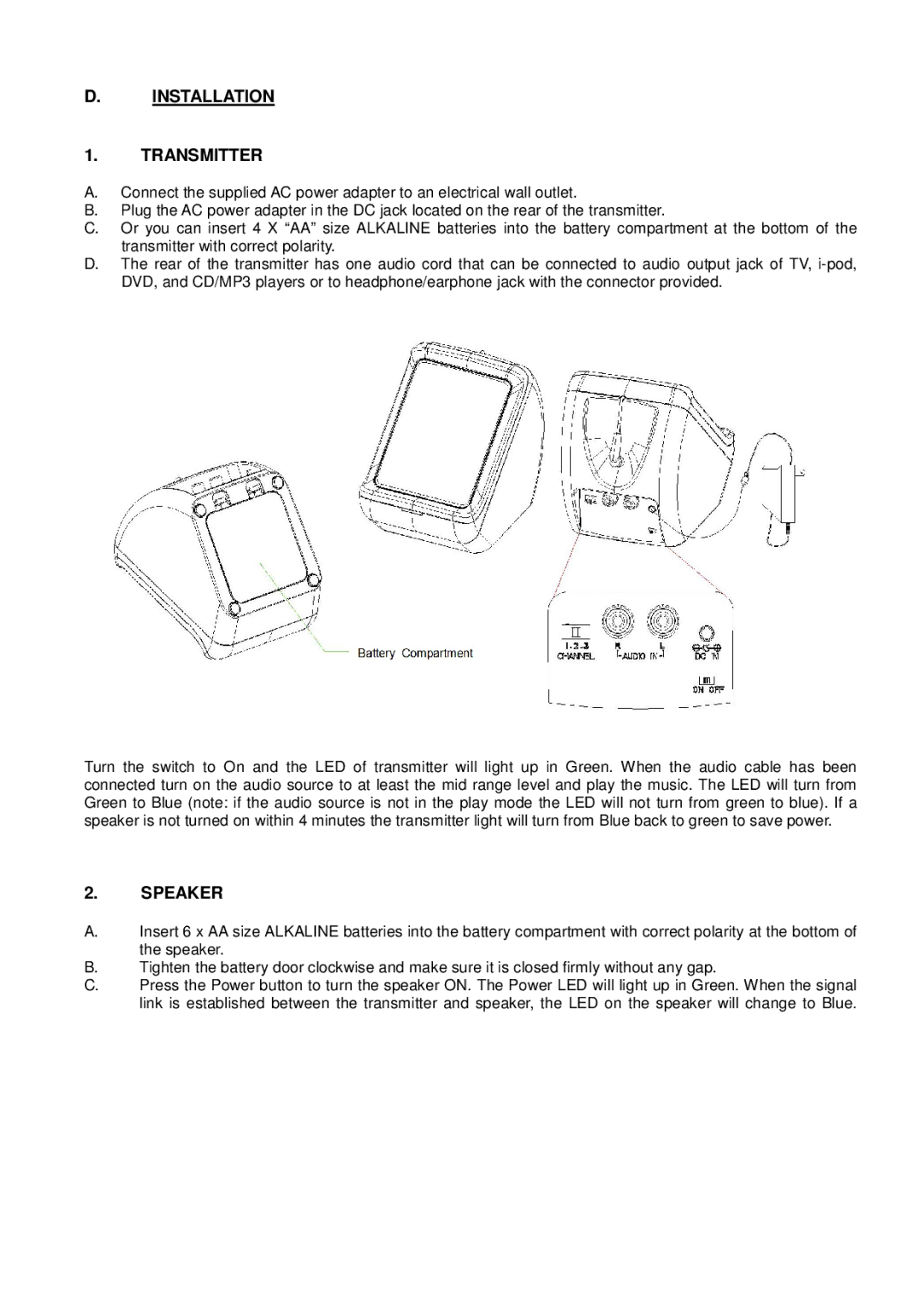 Cables Unlimited SPK-POOL manual Installation Transmitter, Speaker 