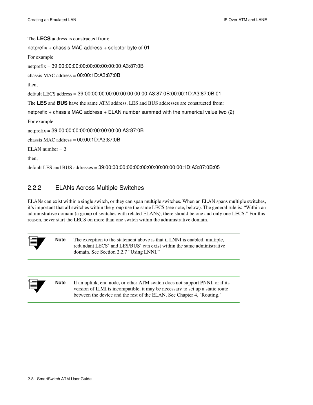 Cabletron Systems 04-0053-01 manual ELANs Across Multiple Switches, Chassis MAC address = 00001DA3870B Then 