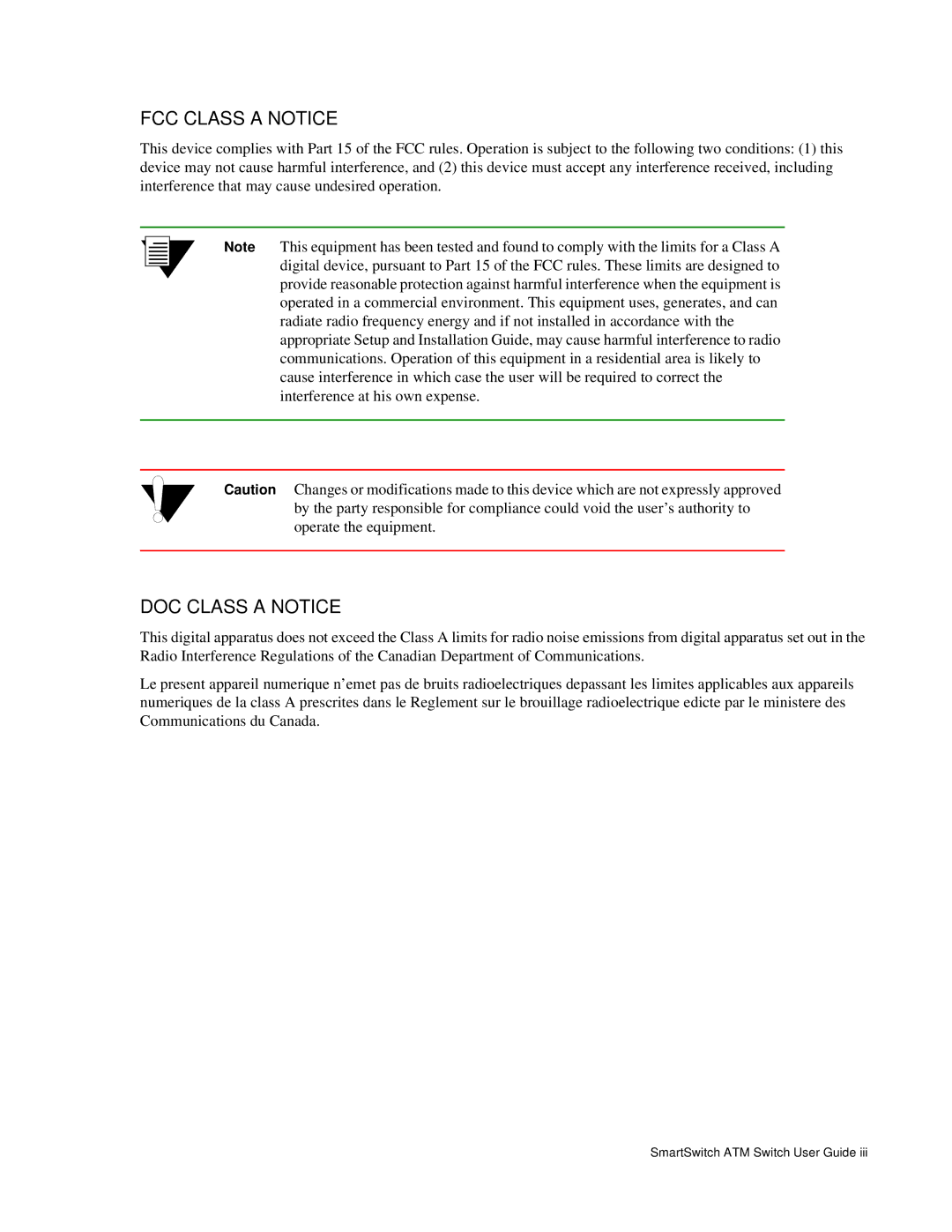 Cabletron Systems 04-0053-01 manual FCC Class a Notice 