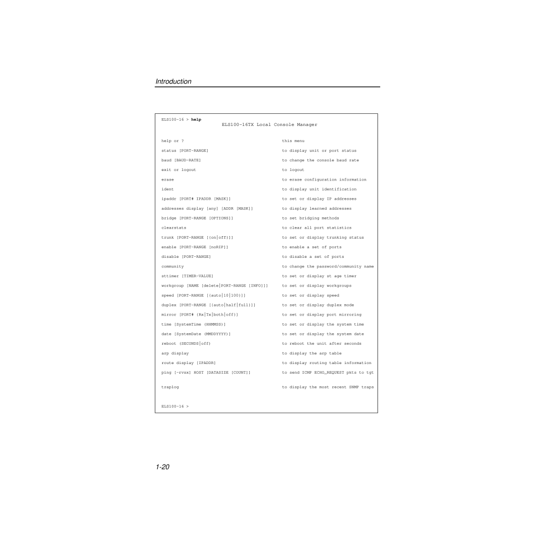 Cabletron Systems manual ELS100-16TX Local Console Manager 