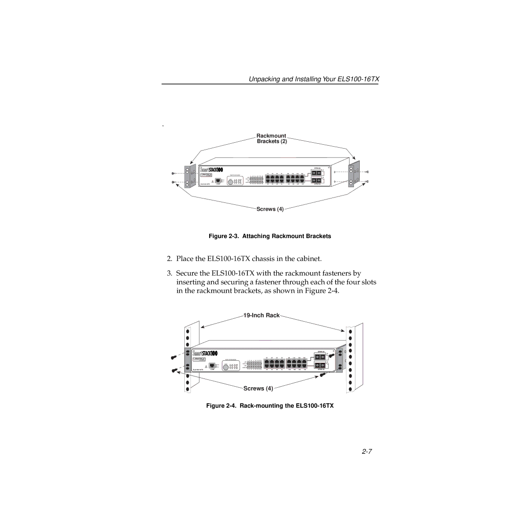 Cabletron Systems 100 manual Attaching Rackmount Brackets 