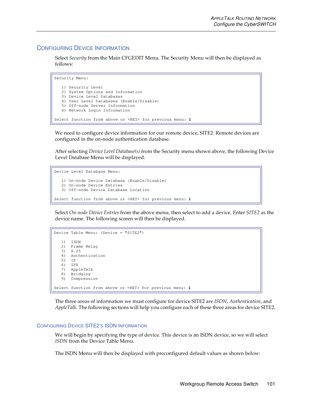 Cabletron Systems 1200, 1000 manual Configuring Device Information 