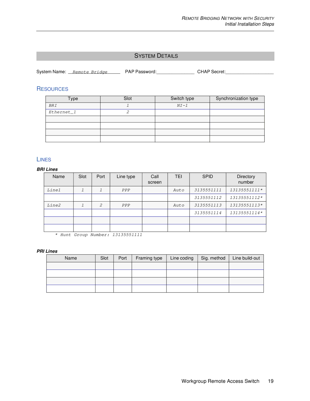 Cabletron Systems 1200, 1000 manual Bri 