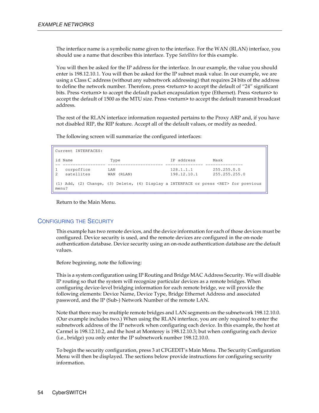 Cabletron Systems 1000, 1200 manual Return to the Main Menu 