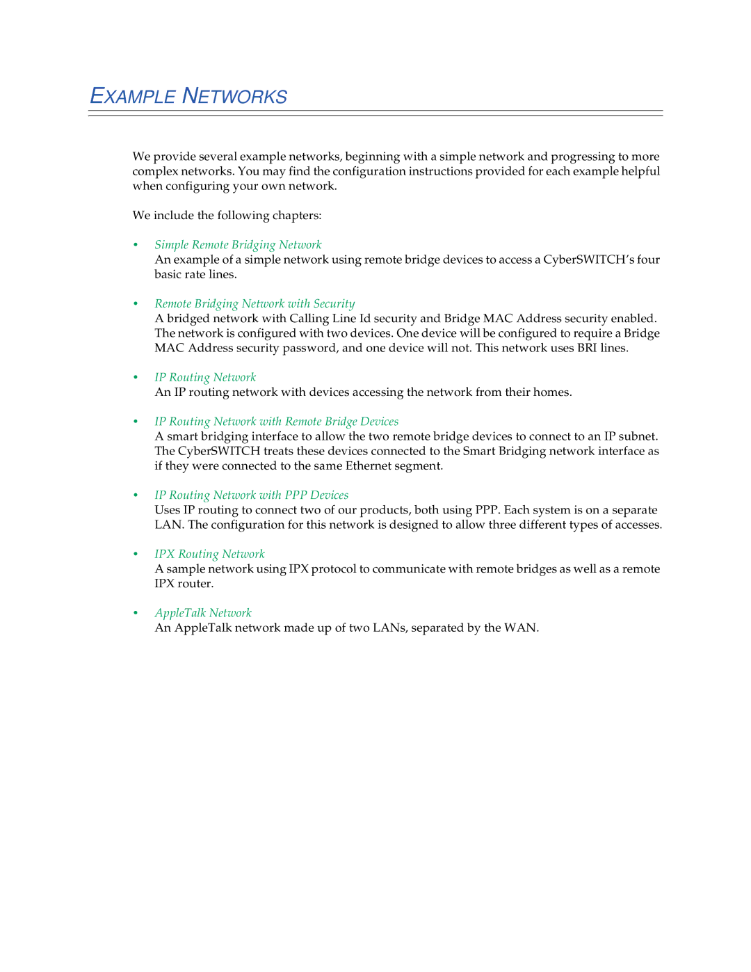 Cabletron Systems 1000, 1200 manual Example Networks 