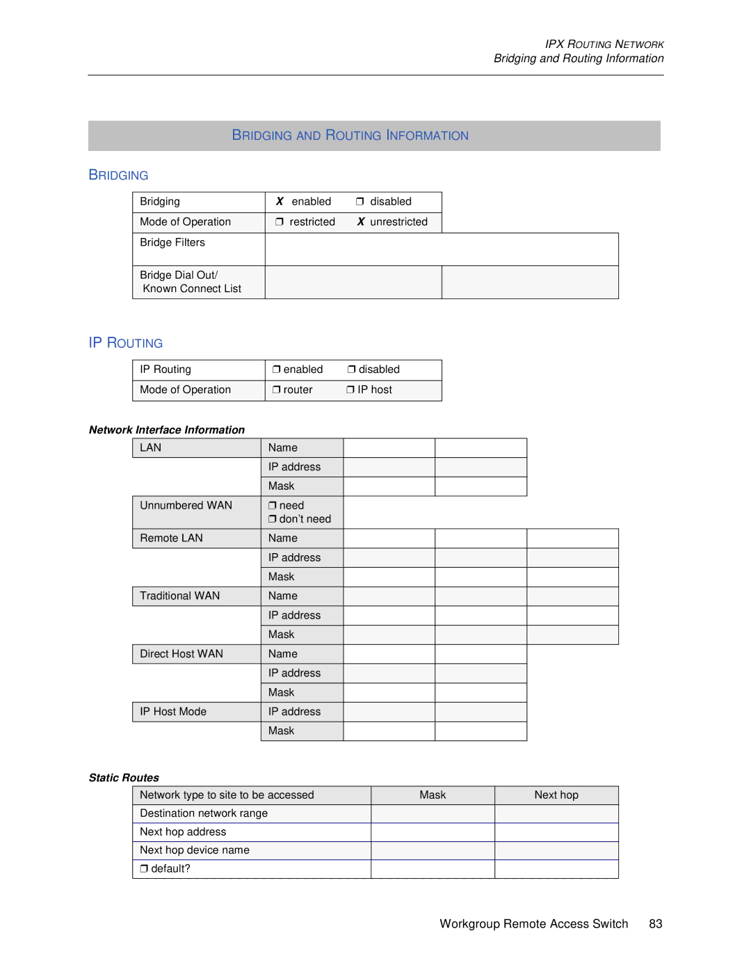 Cabletron Systems 1200, 1000 manual Bridging and Routing Information 