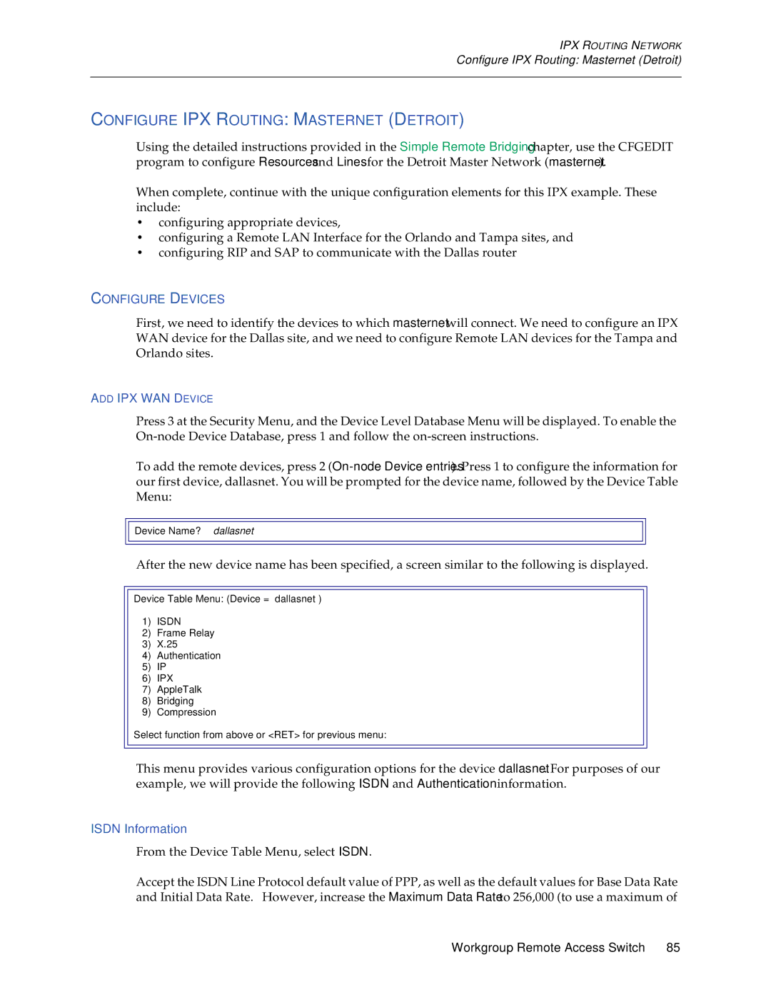 Cabletron Systems 1200, 1000 manual Configure Devices, ADD IPX WAN Device 