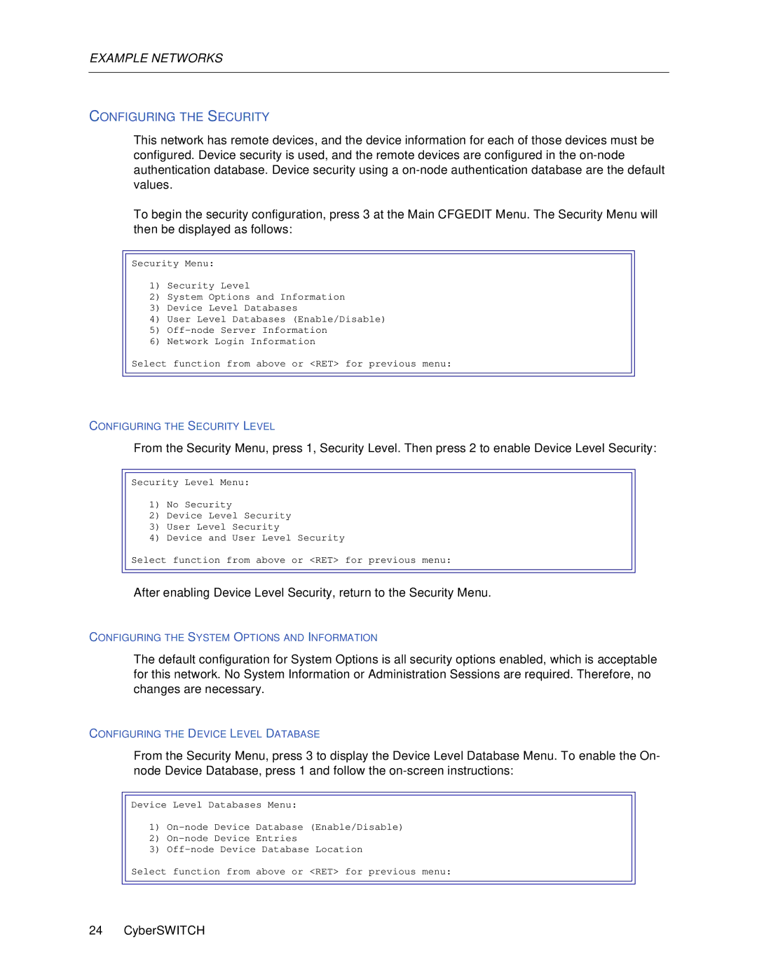 Cabletron Systems 150 manual Configuring the Security 