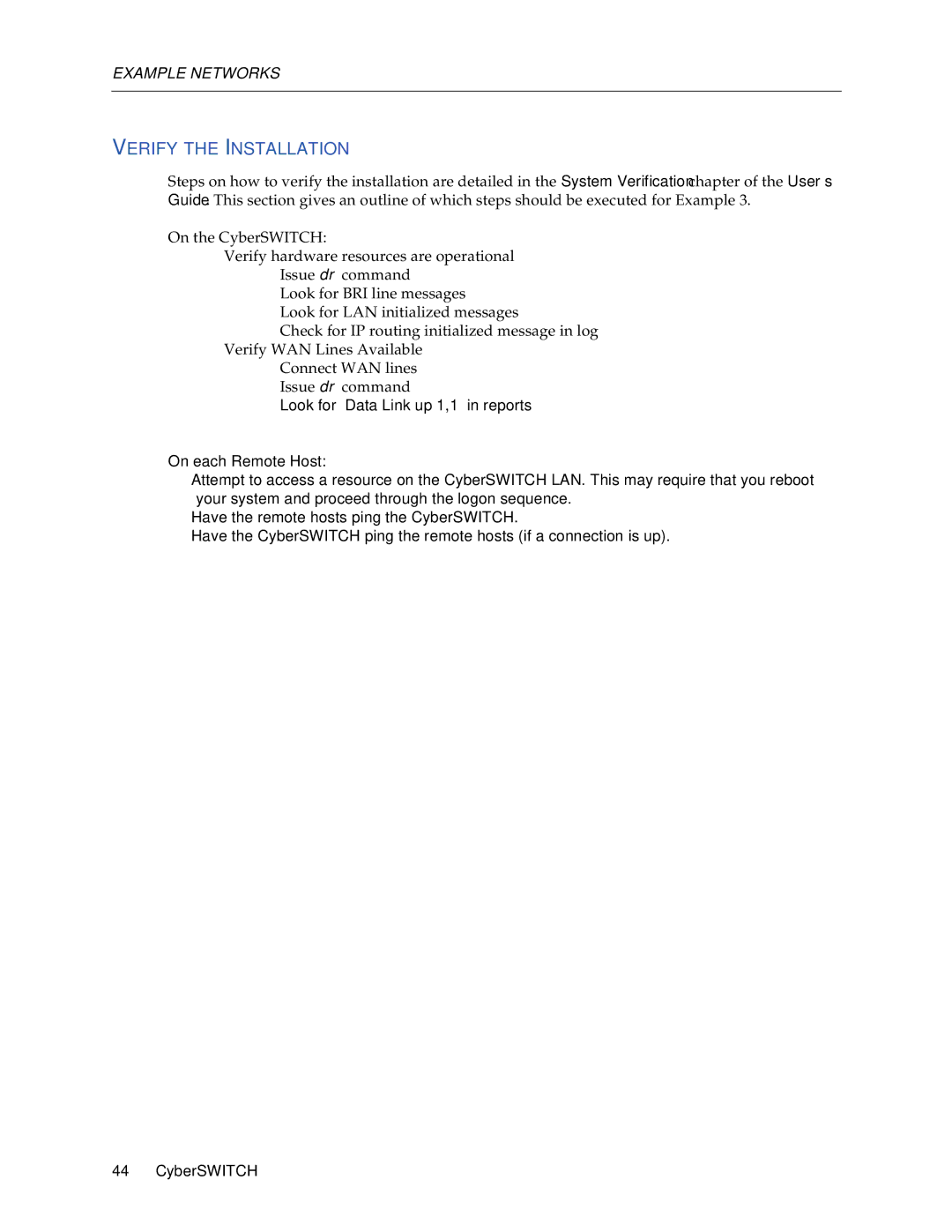 Cabletron Systems 150 manual Verify the Installation 