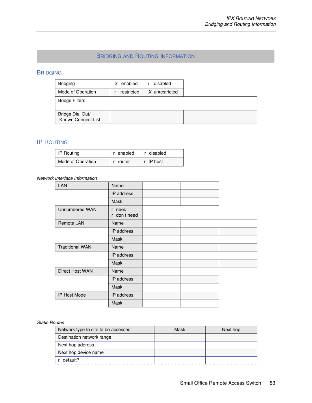 Cabletron Systems 150 manual Bridging and Routing Information 