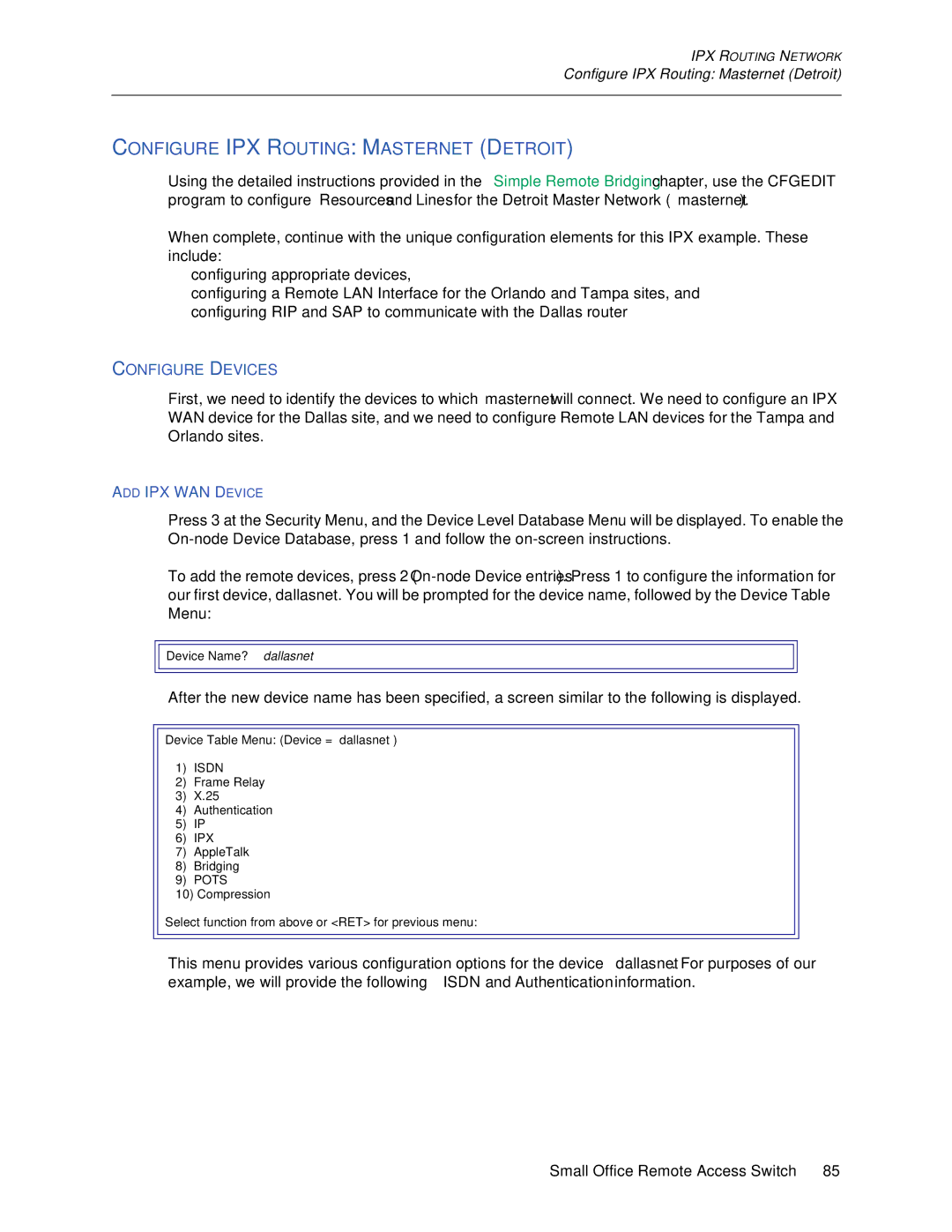 Cabletron Systems 150 manual Configure Devices, ADD IPX WAN Device 