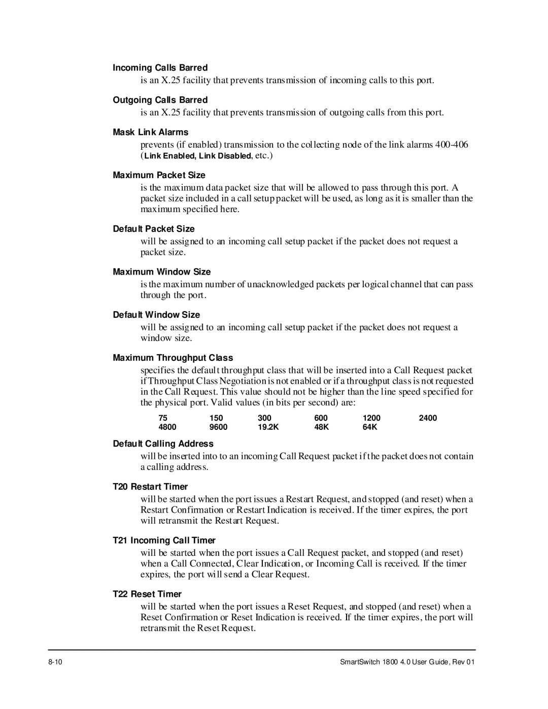 Cabletron Systems 1800 manual Incoming Calls Barred 