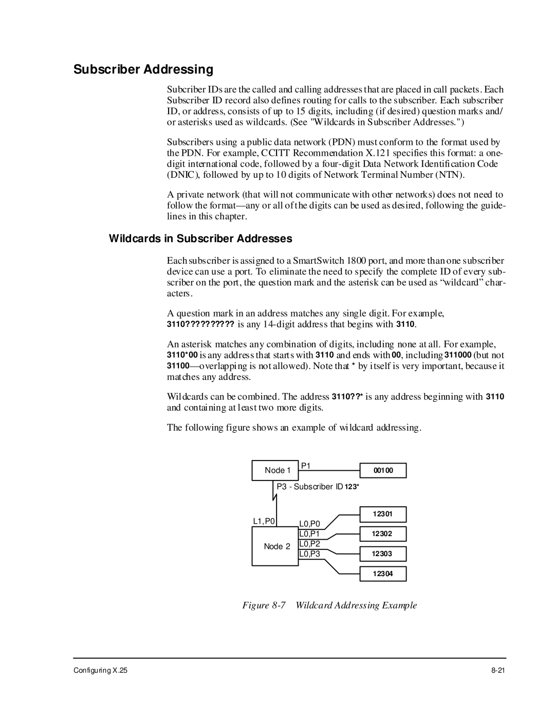 Cabletron Systems 1800 manual Subscriber Addressing, Wildcards in Subscriber Addresses 