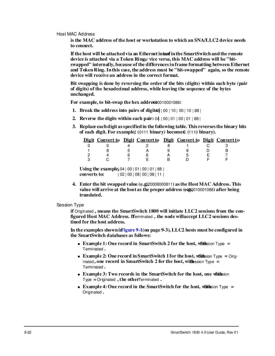 Cabletron Systems 1800 manual Digit Convert to Digit Using the example 