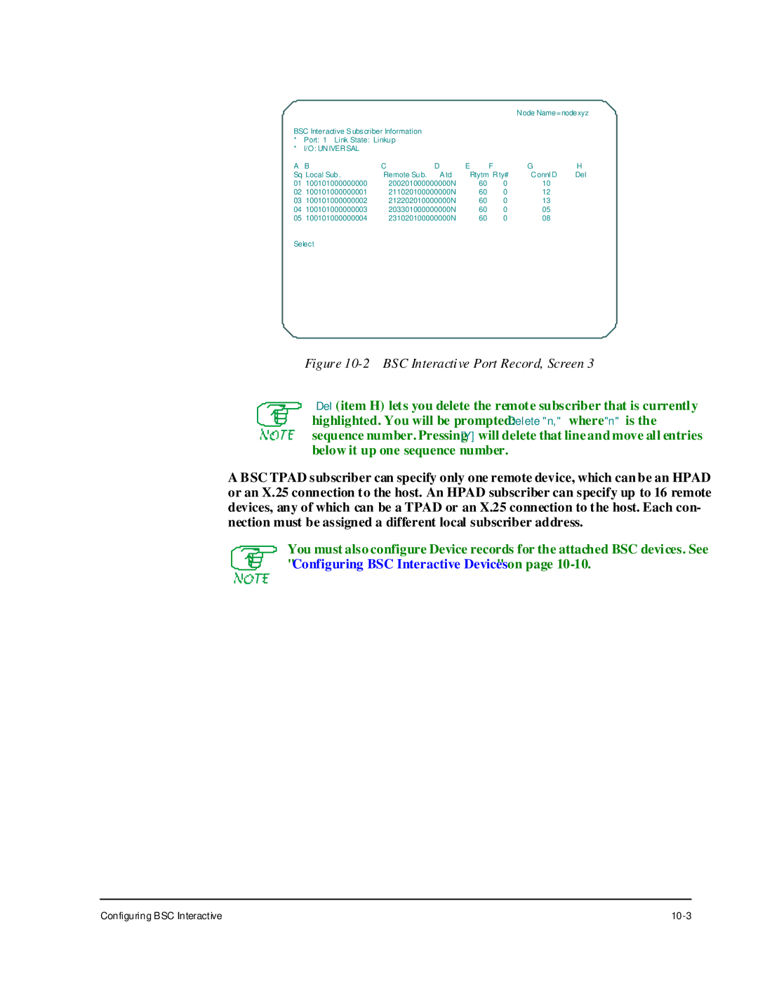 Cabletron Systems 1800 manual BSC Interactive Port Record, Screen 