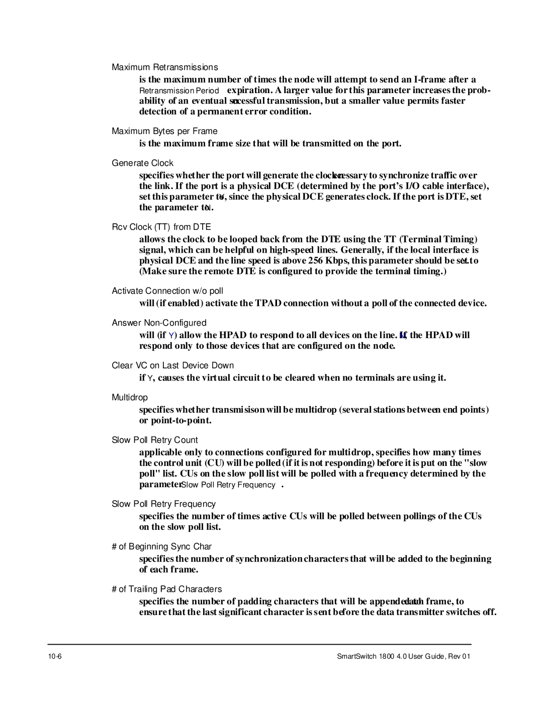 Cabletron Systems 1800 manual Activate Connection w/o poll 