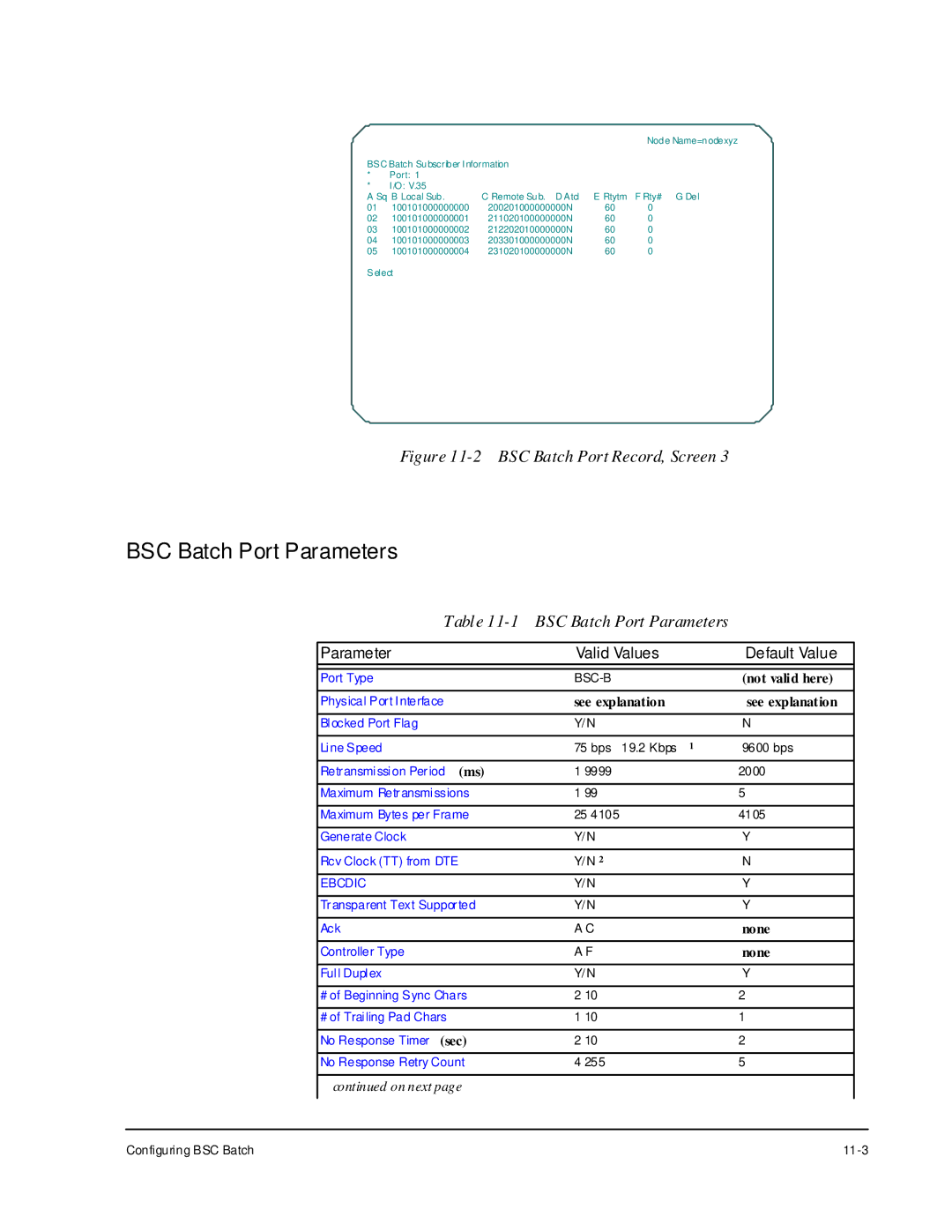 Cabletron Systems 1800 manual BSC Batch Port Parameters 