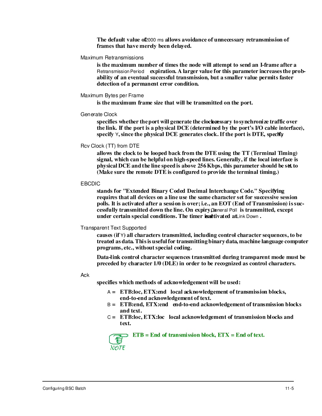 Cabletron Systems 1800 manual ETB = End of transmission block, ETX = End of text 