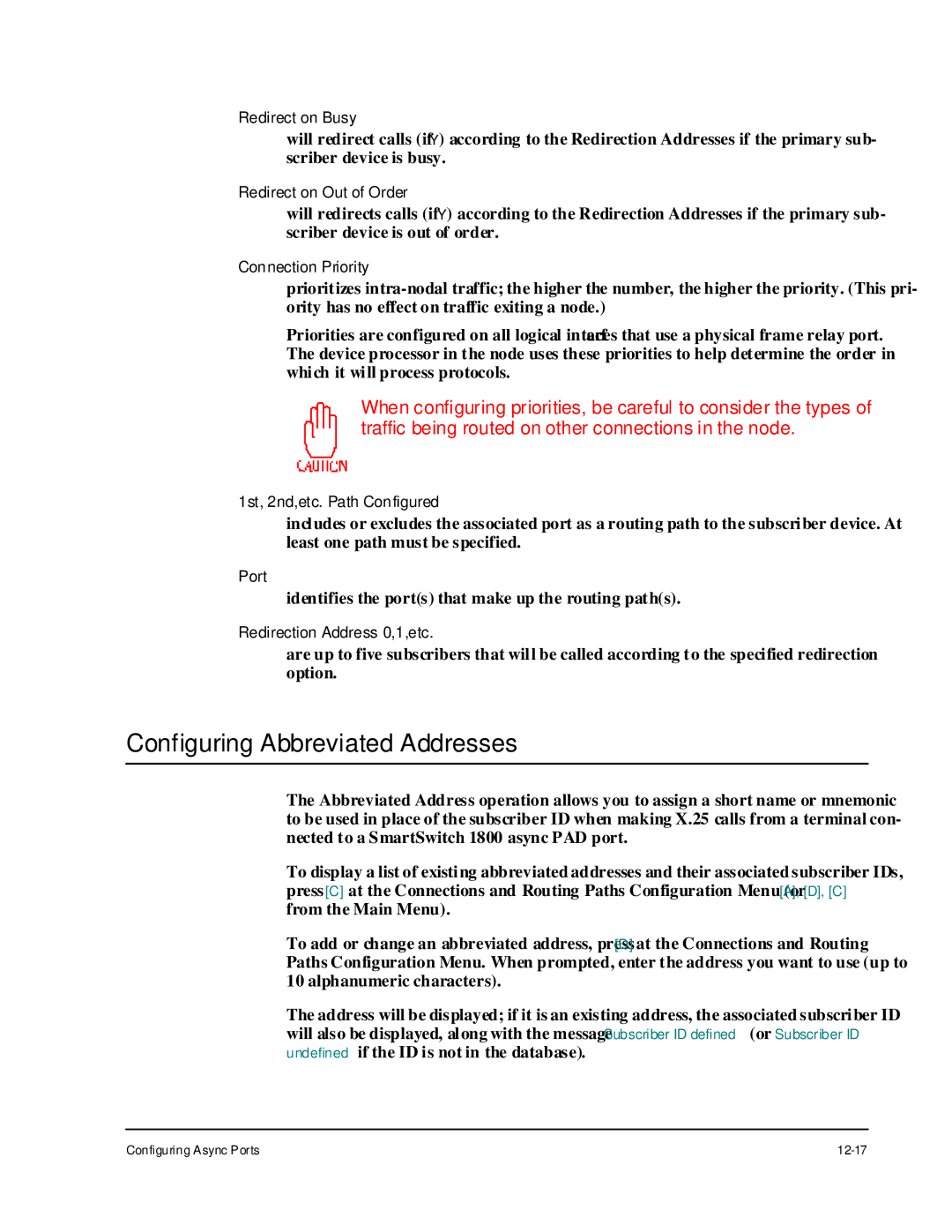 Cabletron Systems 1800 manual Configuring Abbreviated Addresses 