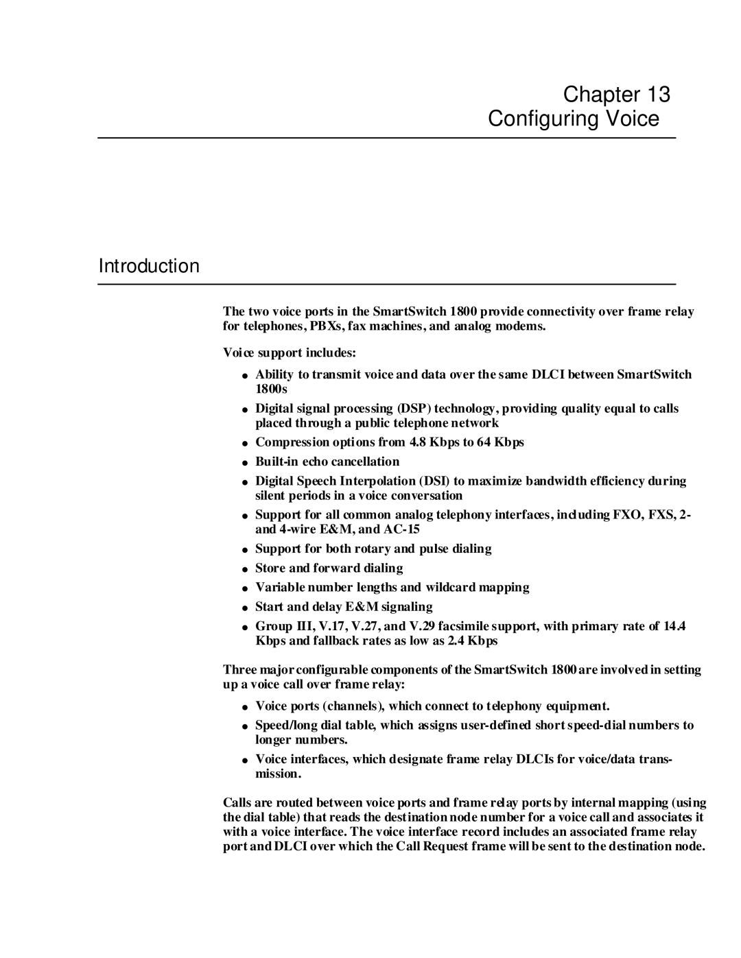 Cabletron Systems 1800 manual Chapter Configuring Voice, Introduction 