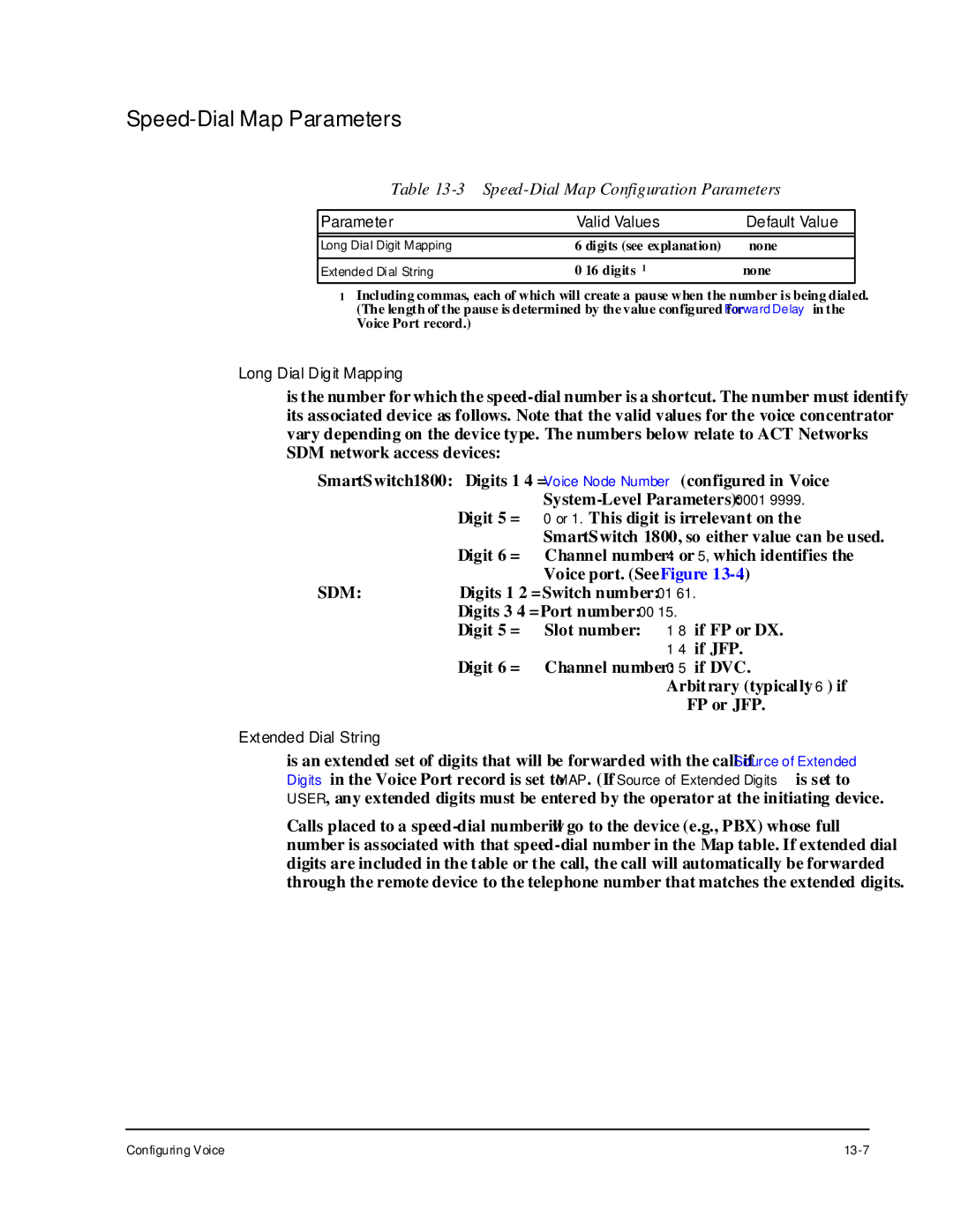 Cabletron Systems 1800 manual Speed-Dial Map Parameters, Speed-Dial Map Configuration Parameters 