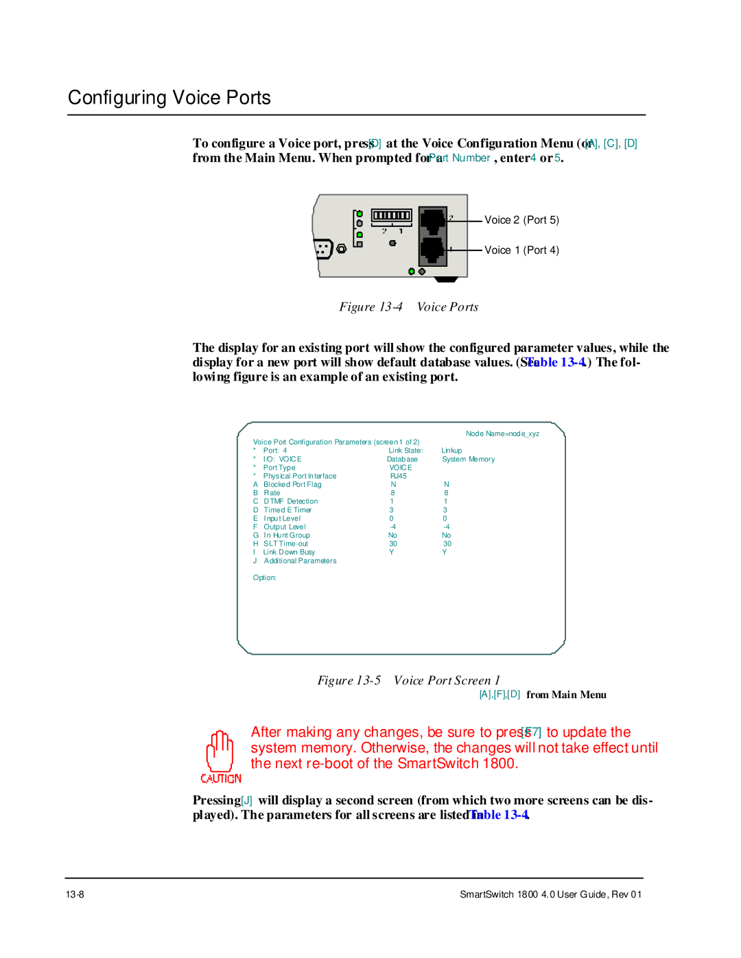 Cabletron Systems 1800 manual Configuring Voice Ports 