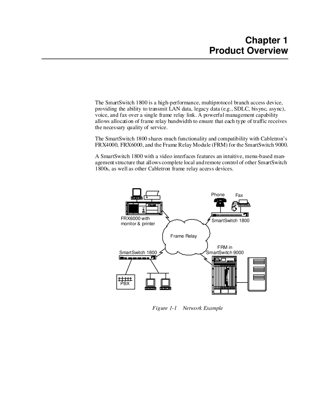 Cabletron Systems 1800 manual Chapter Product Overview, Network Example 