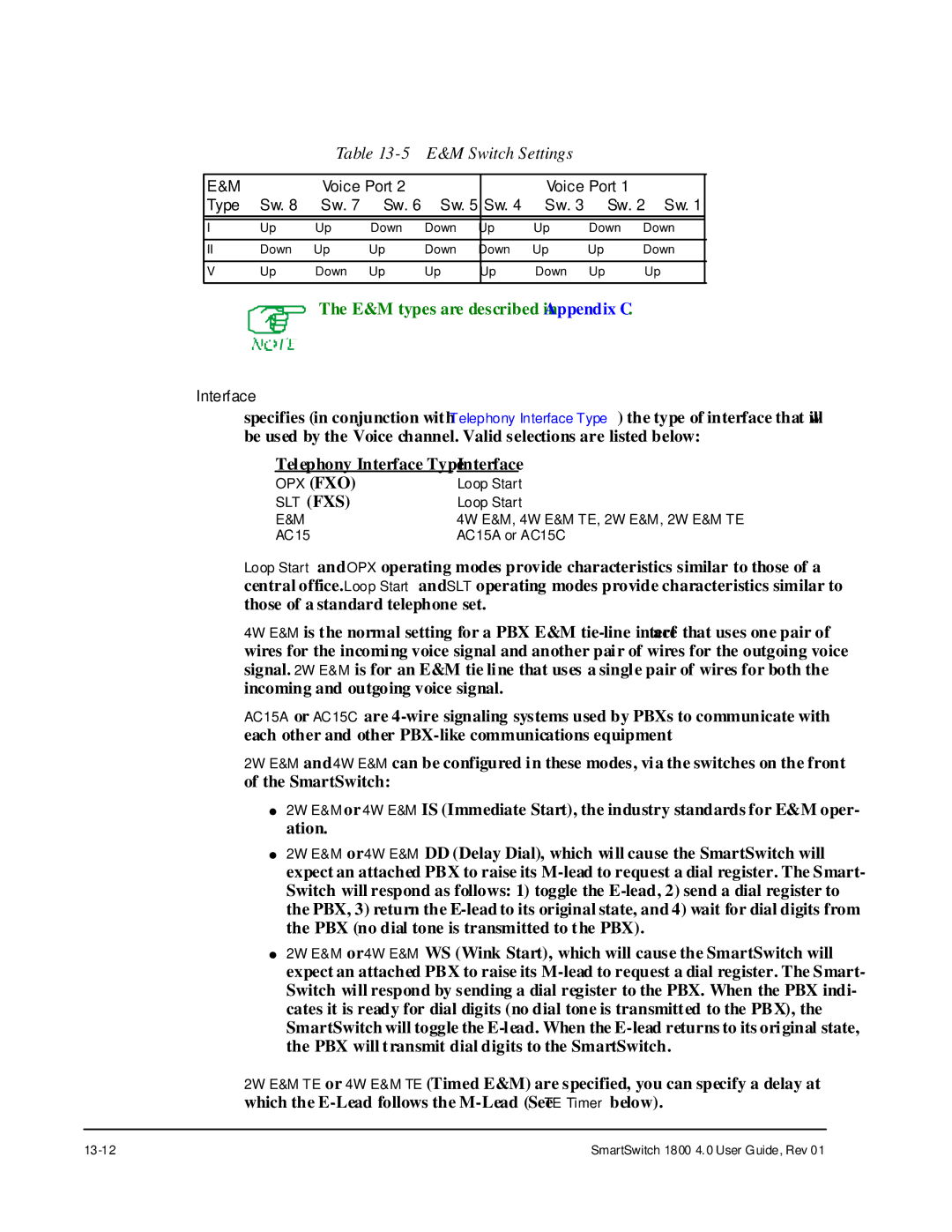 Cabletron Systems 1800 manual Switch Settings 