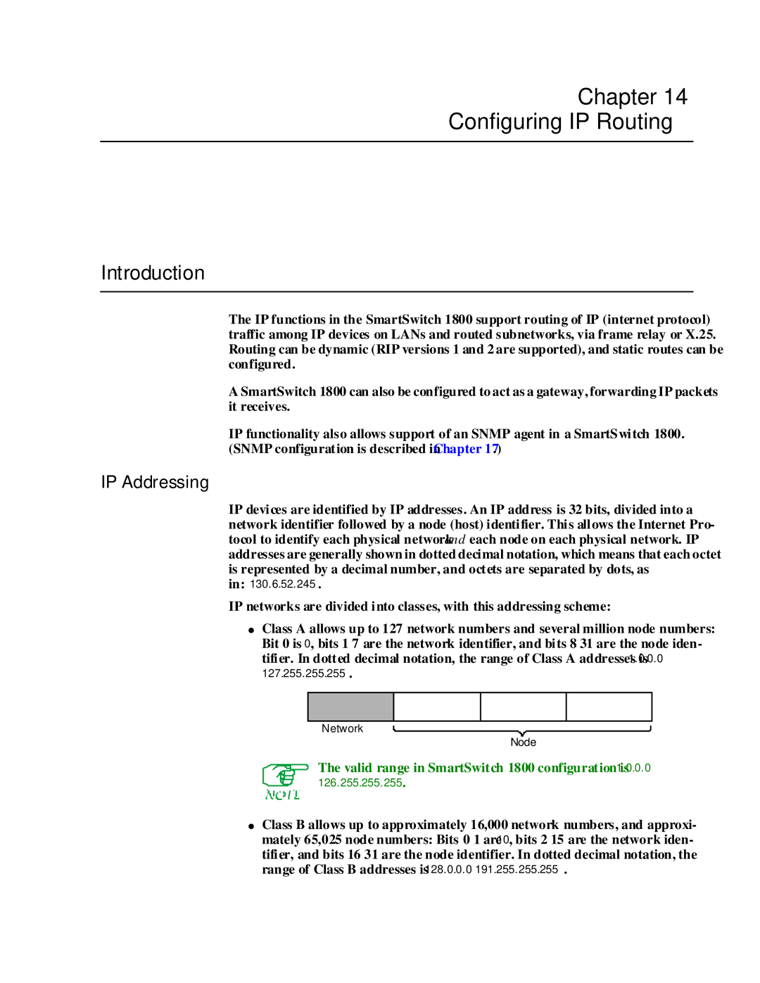 Cabletron Systems 1800 manual Chapter Configuring IP Routing, IP Addressing 