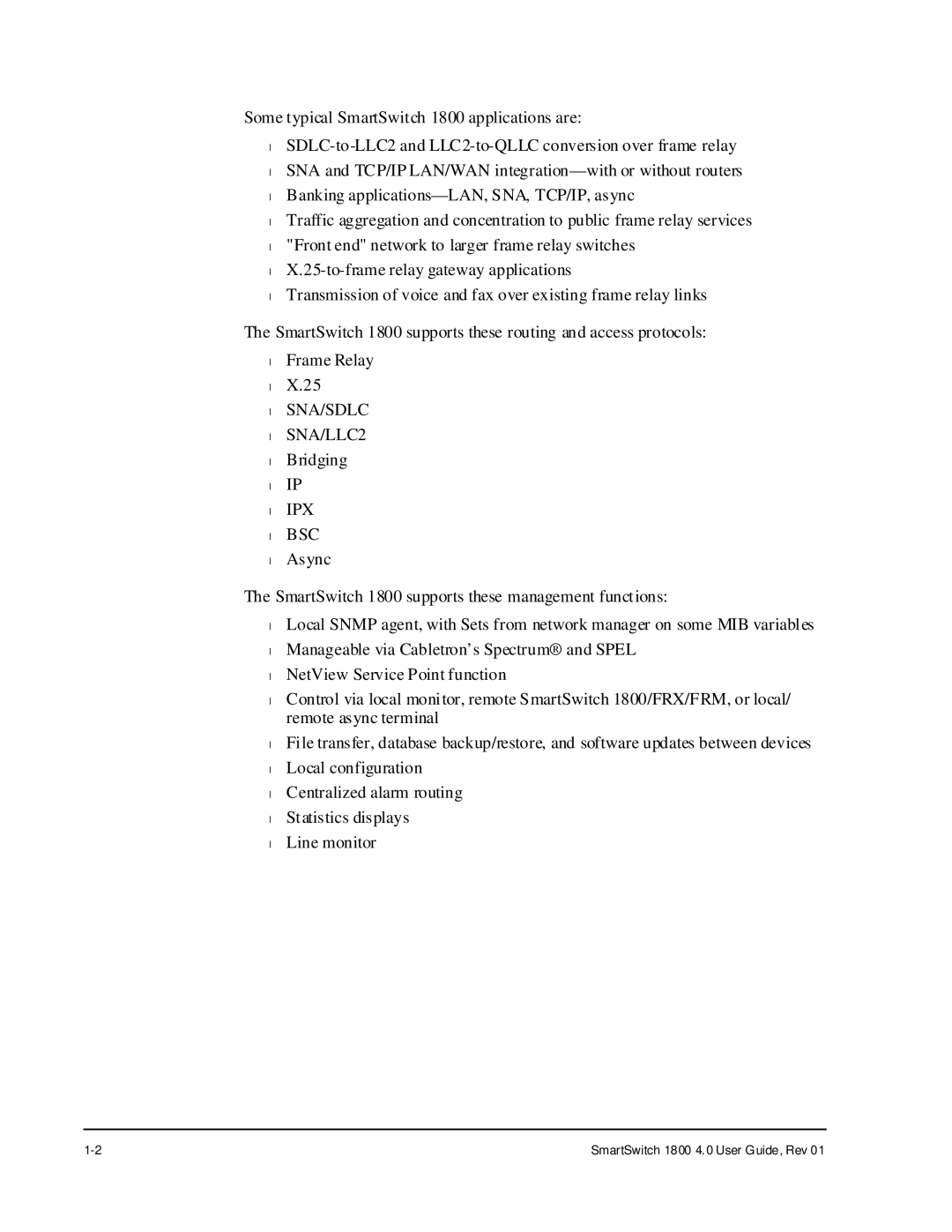 Cabletron Systems 1800 manual SNA/SDLC SNA/LLC2 