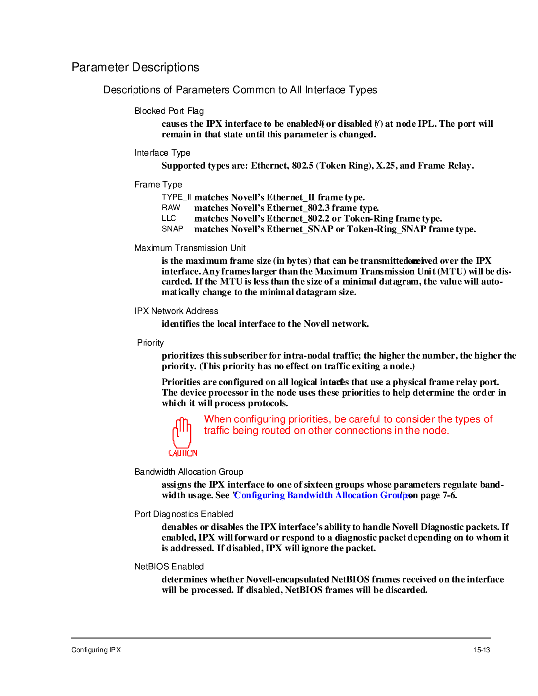 Cabletron Systems 1800 manual Parameter Descriptions, Descriptions of Parameters Common to All Interface Types 