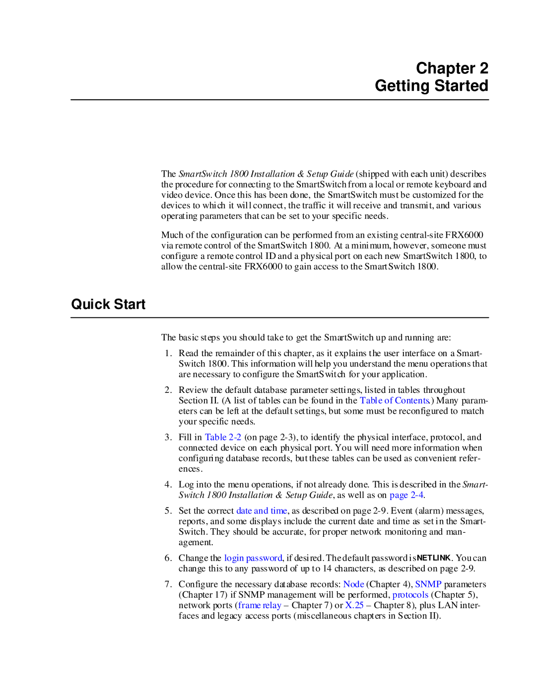 Cabletron Systems 1800 manual Chapter Getting Started, Quick Start 