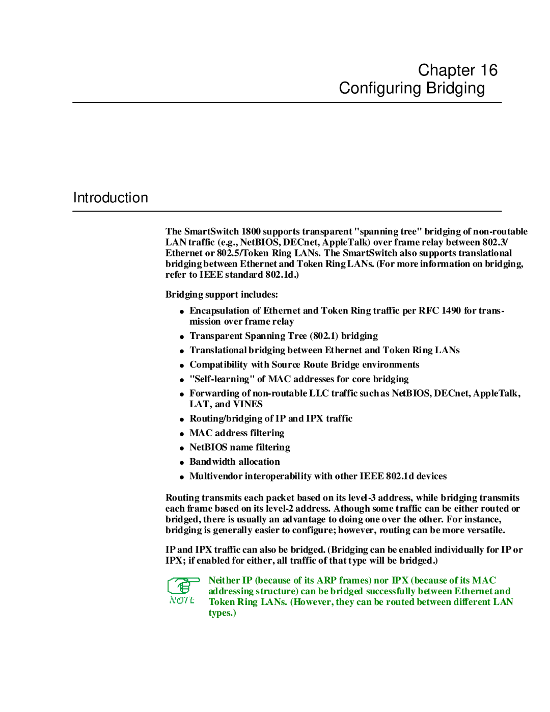 Cabletron Systems 1800 manual Chapter Configuring Bridging, Introduction 