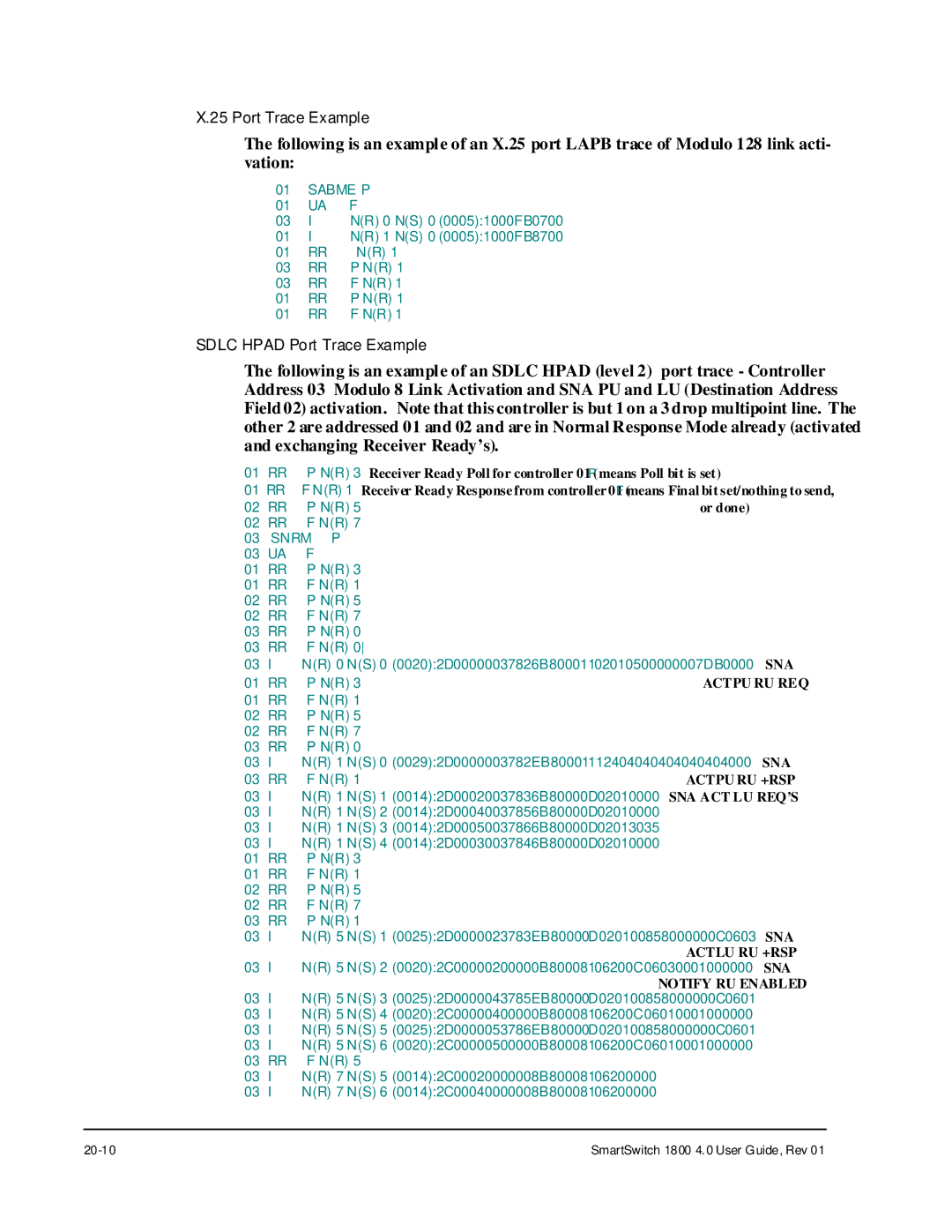 Cabletron Systems 1800 manual Port Trace Example 